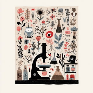 Bramblegloom style, Midjourney V7: editorial illustration for popular scientific magazine cover