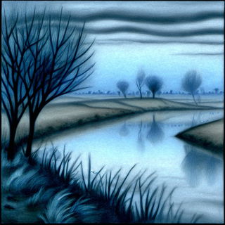 Blacknose Squall style, Midjourney V7: realistic landscape photograph of quiet dawn