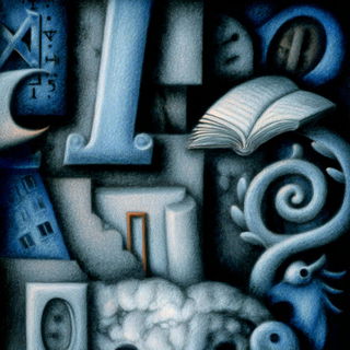 Blacknose Squall style, Midjourney V7: typographic composition with large letters