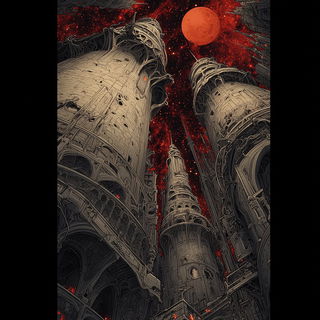 Pilgrimthorn style, Midjourney V7: megacity with futuristic bioarchitecture