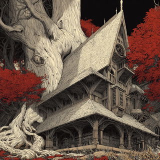 Pilgrimthorn style, Midjourney V7: retro fairy-tale illustration