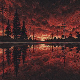 Pilgrimthorn style, Midjourney V7: realistic landscape photograph of quiet dawn