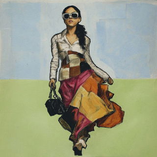 Garbled Gills style, Midjourney V7: haute-couture fashion outfit