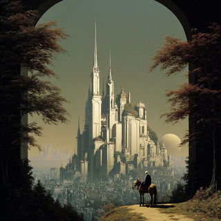 Gloamfront style, Midjourney V7: retro fairy-tale illustration