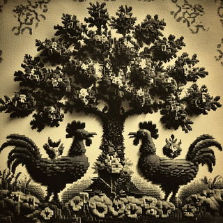 Sepia Lithic Chiaroscuro style, Midjourney V7: traditional folk art