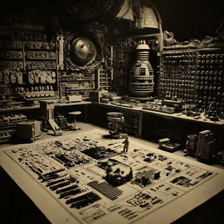Sepia Lithic Chiaroscuro style, Midjourney V7: technical infrastructure blueprint schematics