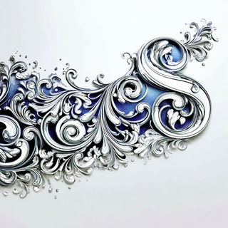 Ouroboros Filigree style, Midjourney V7: abstract 3D render