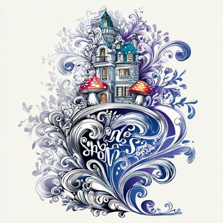 Ouroboros Filigree style, Midjourney V7: retro fairy-tale illustration