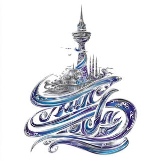 Ouroboros Filigree style, Midjourney V7: bold minimalist logo design for Istanbul city municipal services