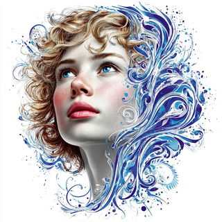 Ouroboros Filigree style, Midjourney V7: photographic portrait of female protagonist