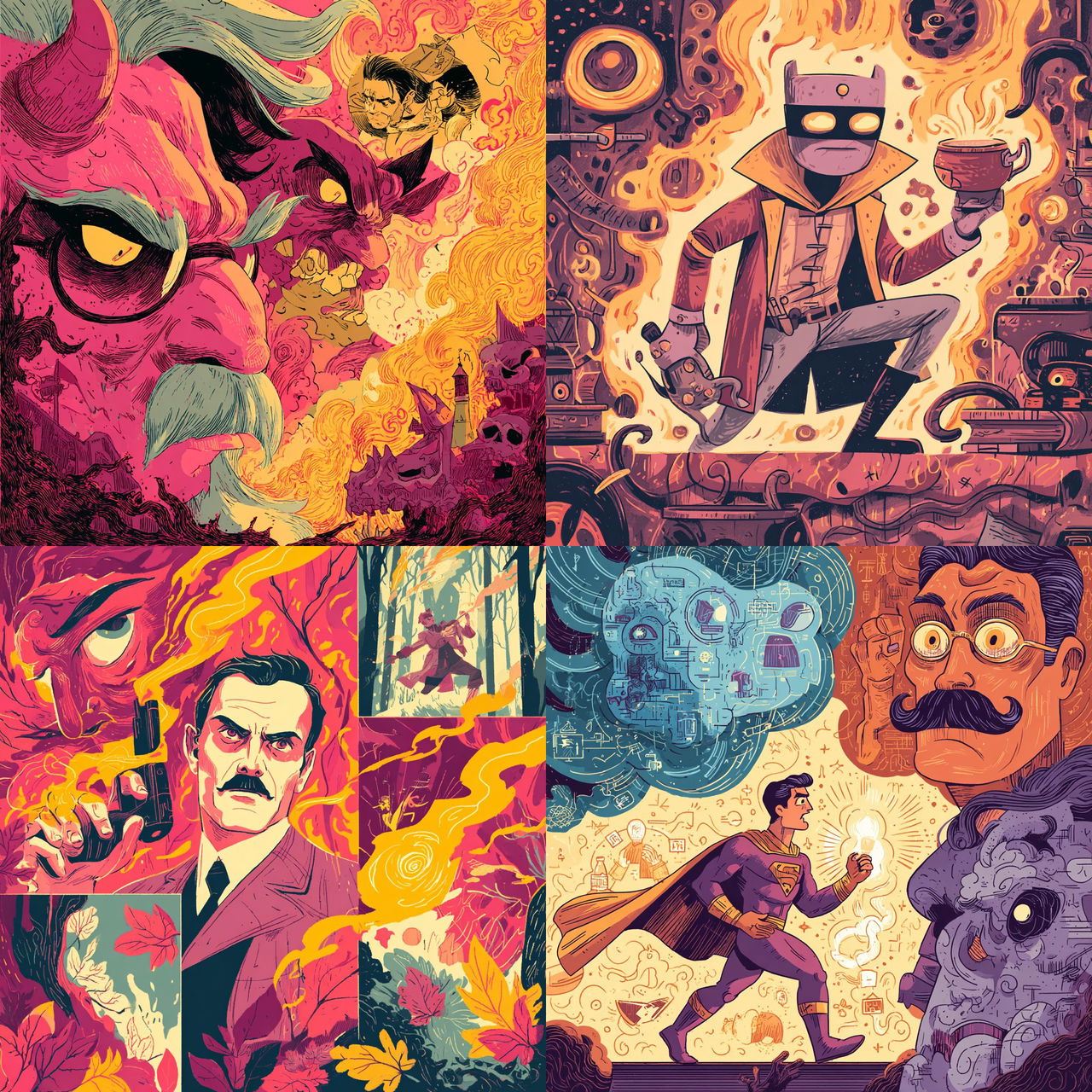 Dan Hipp style, Midjourney V7, render 1 of 4