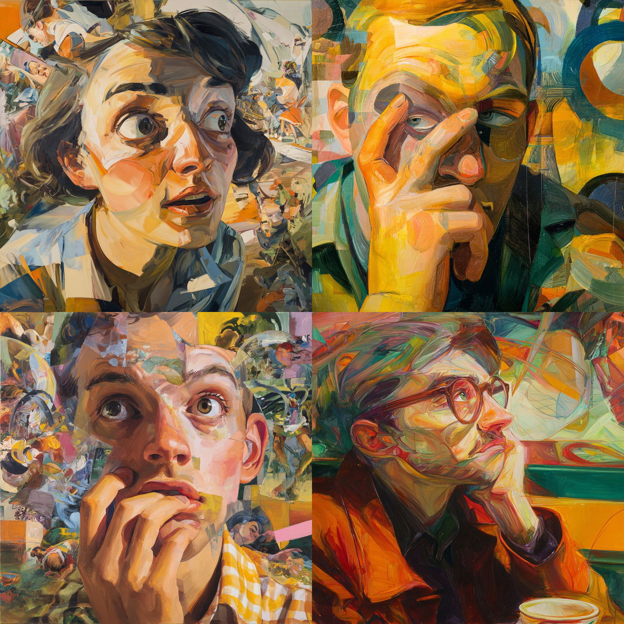 Dana Schutz style, Midjourney V7, render 1 of 4