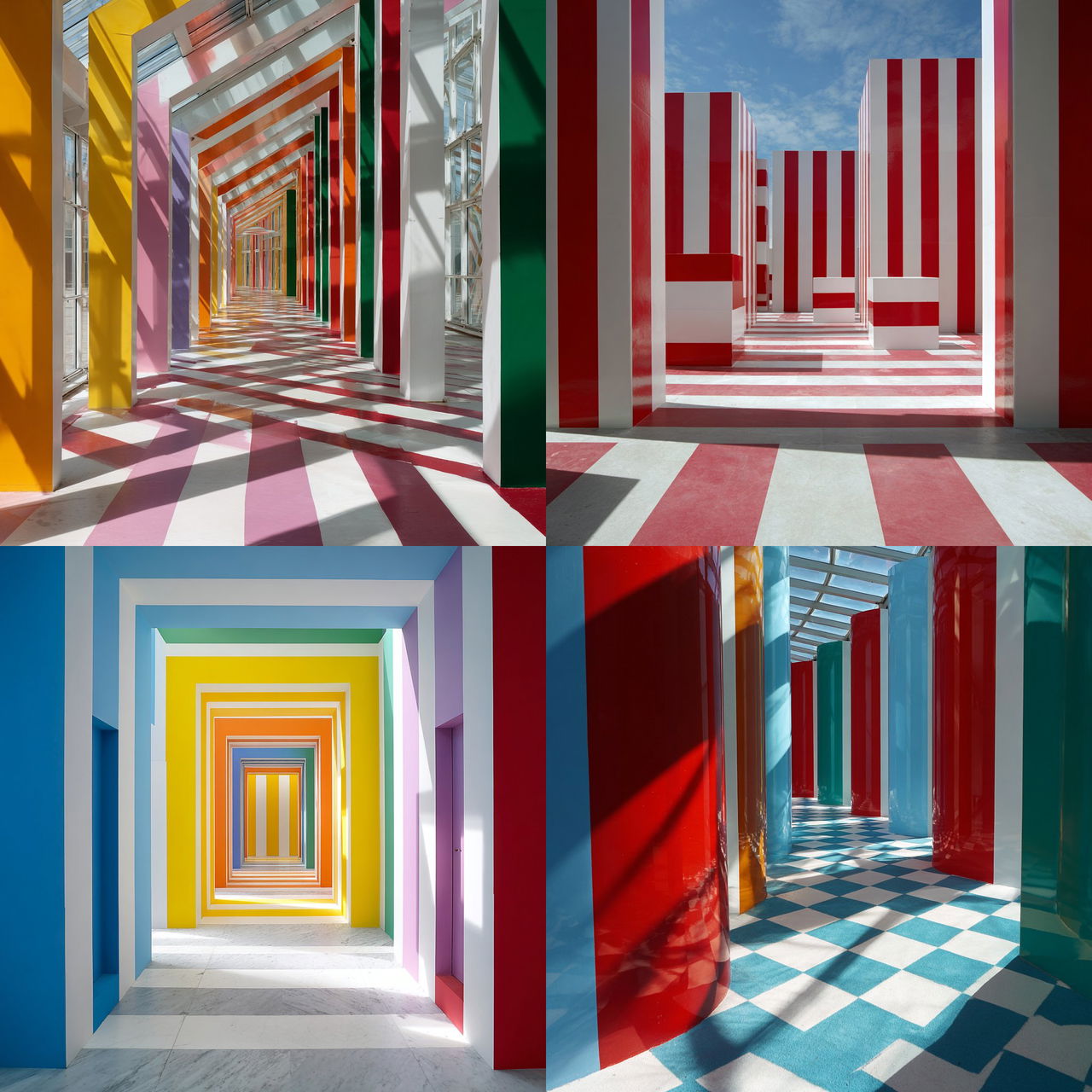 Daniel Buren style, Midjourney V7, render 1 of 4