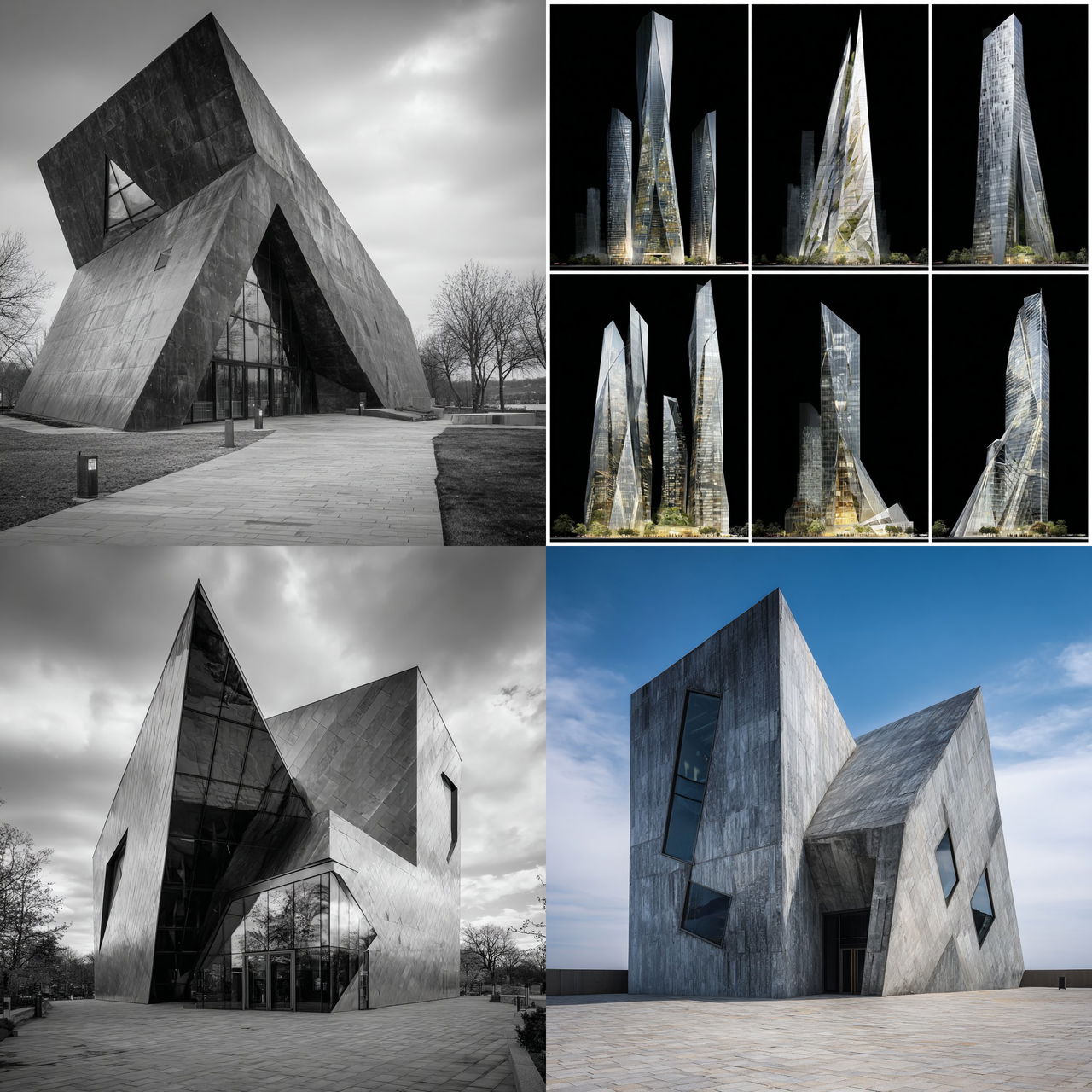 Daniel Libeskind style, Midjourney V7, render 1 of 4