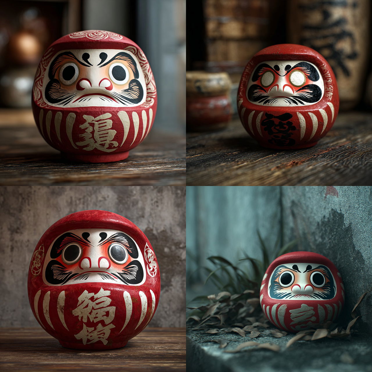 Daruma doll style, Midjourney V7, render 1 of 4