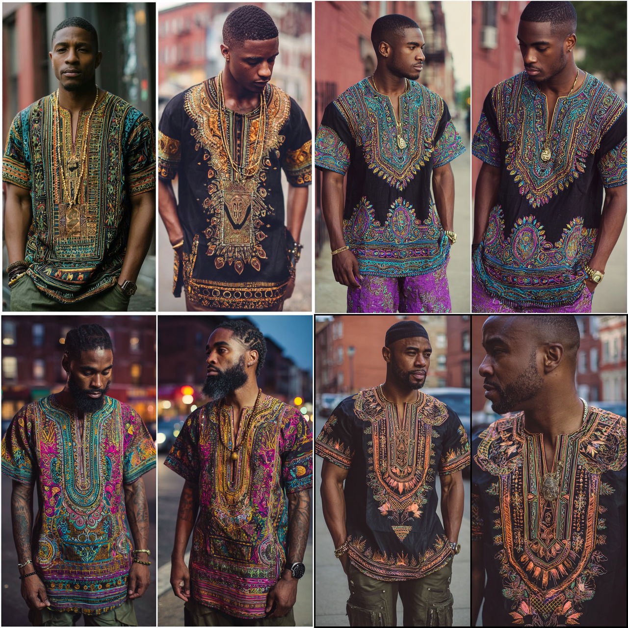 Dashiki fashion style, Midjourney V7, render 1 of 4
