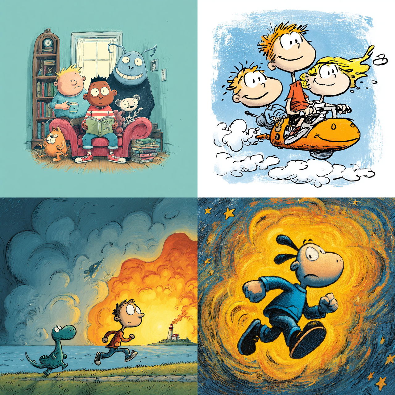 Dav Pilkey style, Midjourney V7, render 1 of 4