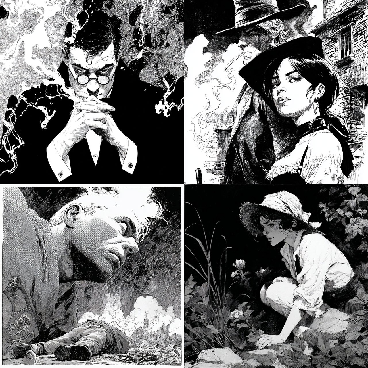 Dave Sim style, Midjourney V7, render 1 of 4