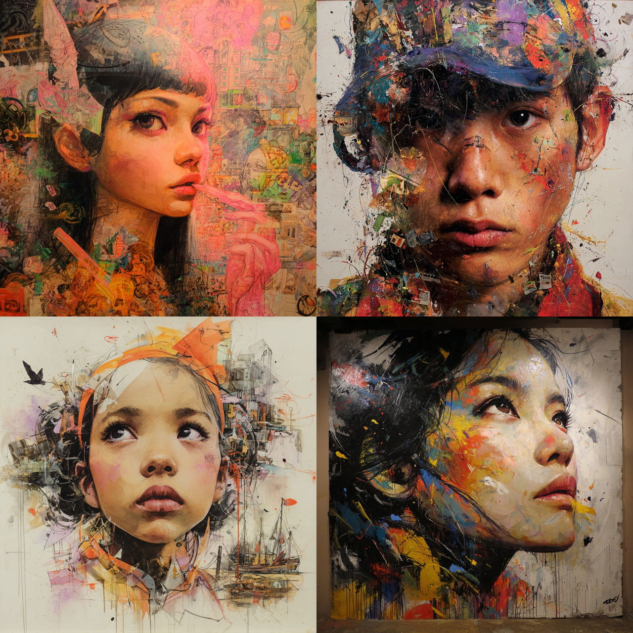 David Choe style, Midjourney V7, render 1 of 4