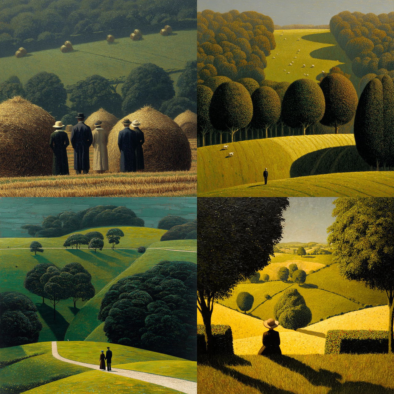 David Inshaw style, Midjourney V7, render 1 of 4