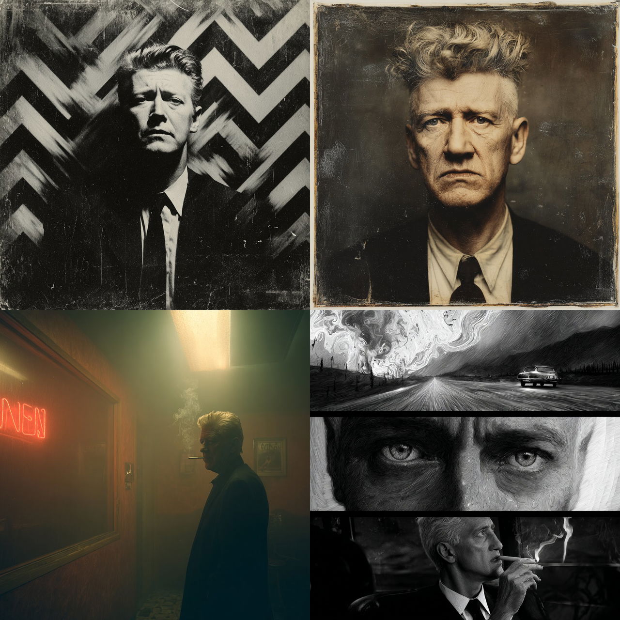 David Lynch style, Midjourney V7, render 1 of 4