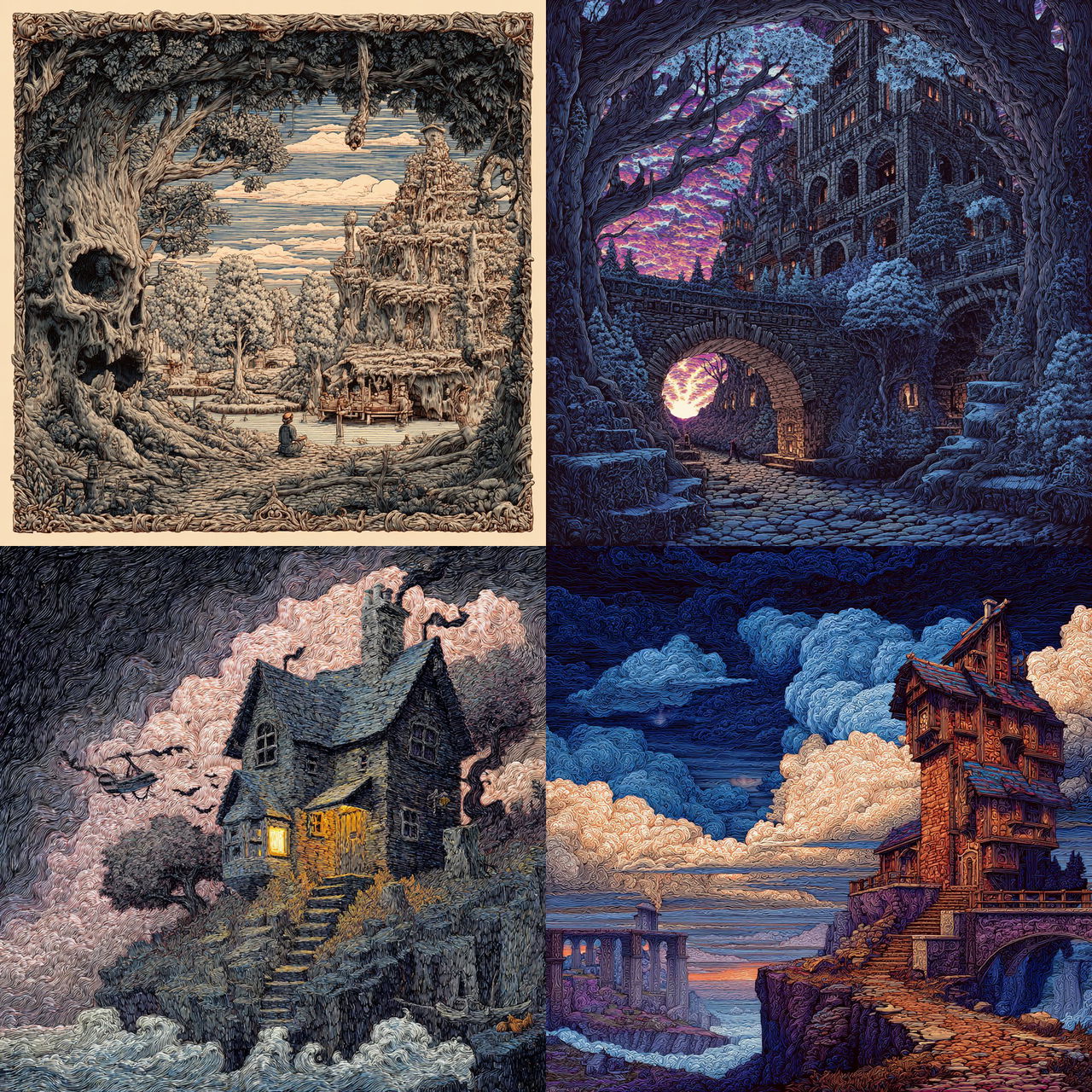 David Welker style, Midjourney V7, render 1 of 4