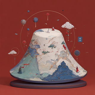 Tenonfold style, Midjourney V7: abstract 3D render