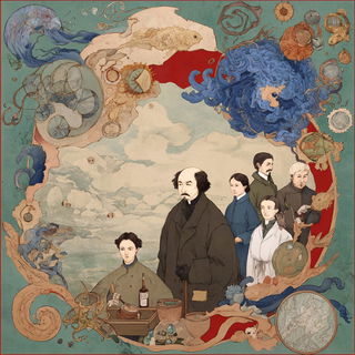 Tenonfold style, Midjourney V7: editorial illustration for popular scientific magazine cover