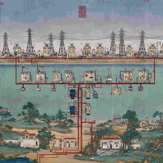 Tenonfold style, Midjourney V7: technical infrastructure blueprint schematics