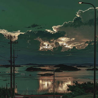 Fumebriar style, Midjourney V7: realistic landscape photograph of quiet dawn