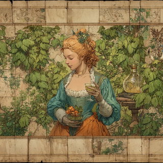 Ruincascade style, Midjourney V7: retro fairy-tale illustration