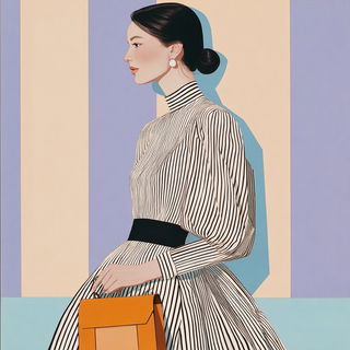 Calcite Modette style, Midjourney V7: haute-couture fashion outfit