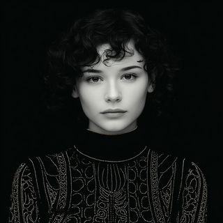 Goldleaf Phyllary style, Midjourney V7: photographic portrait of female protagonist