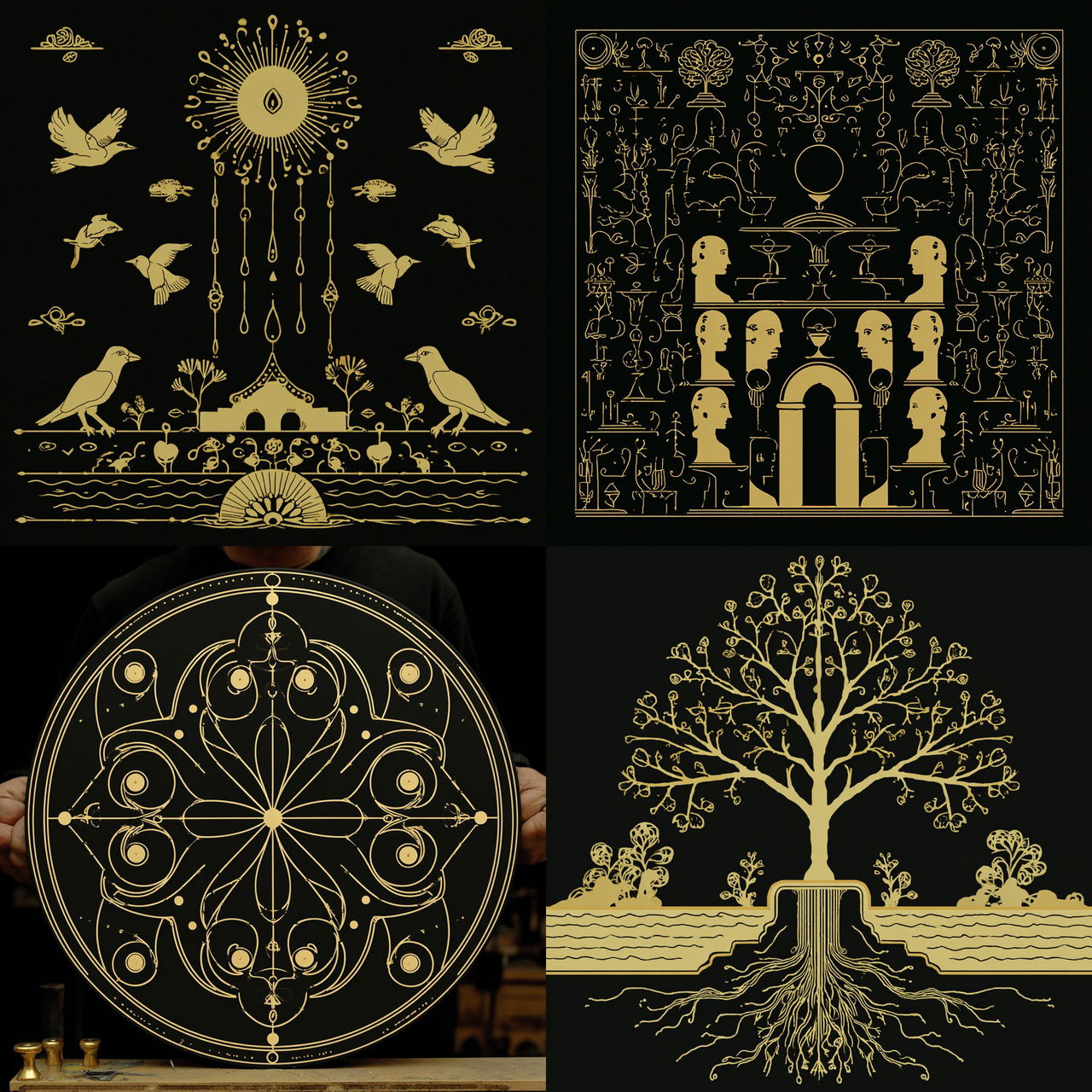 Goldleaf Phyllary style, Midjourney V7, render 1 of 4