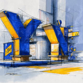 Fixer City style, Midjourney V7: typographic composition with large letters