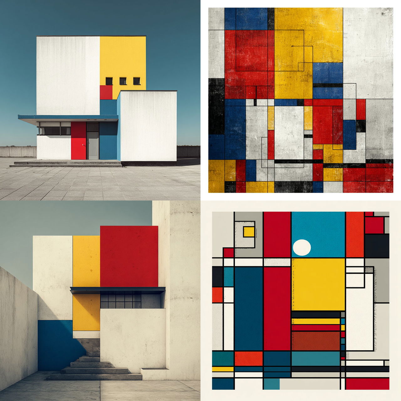 De Stijl style, Midjourney V7, render 1 of 4