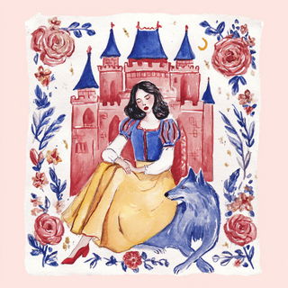 Washstar Iconics style, Midjourney V7: retro fairy-tale illustration