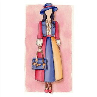 Washstar Iconics style, Midjourney V7: haute-couture fashion outfit