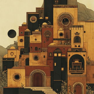 Cenobite Castlegraph style, Midjourney V7: abstract 3D render