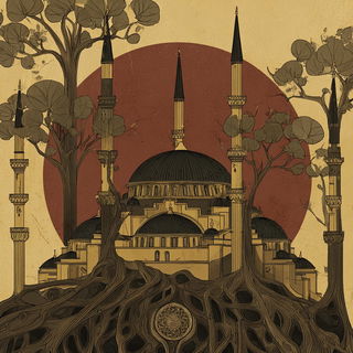 Cenobite Castlegraph style, Midjourney V7: bold minimalist logo design for Istanbul city municipal services