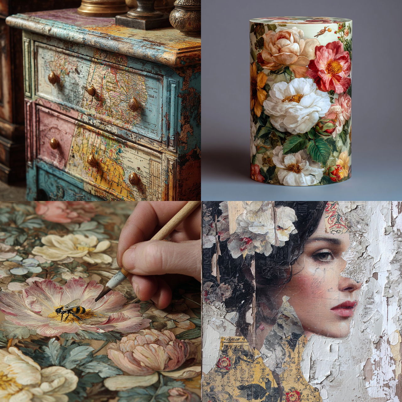 Decoupage style, Midjourney V7, render 1 of 4