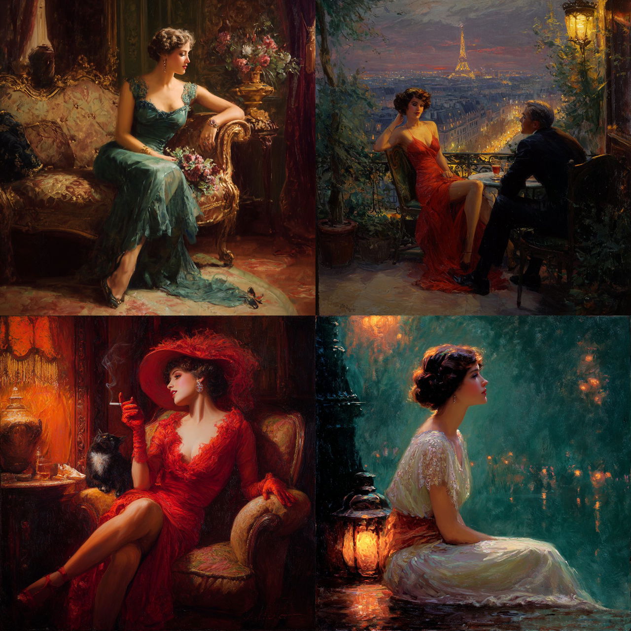 Delphin Enjolras style, Midjourney V7, render 1 of 4