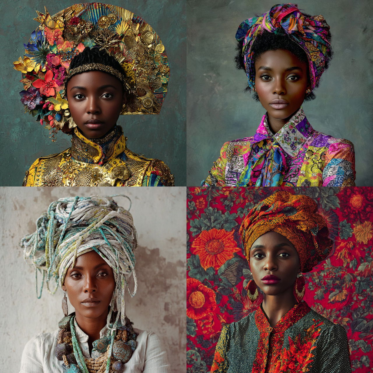 Delphine Diallo style, Midjourney V7, render 1 of 4