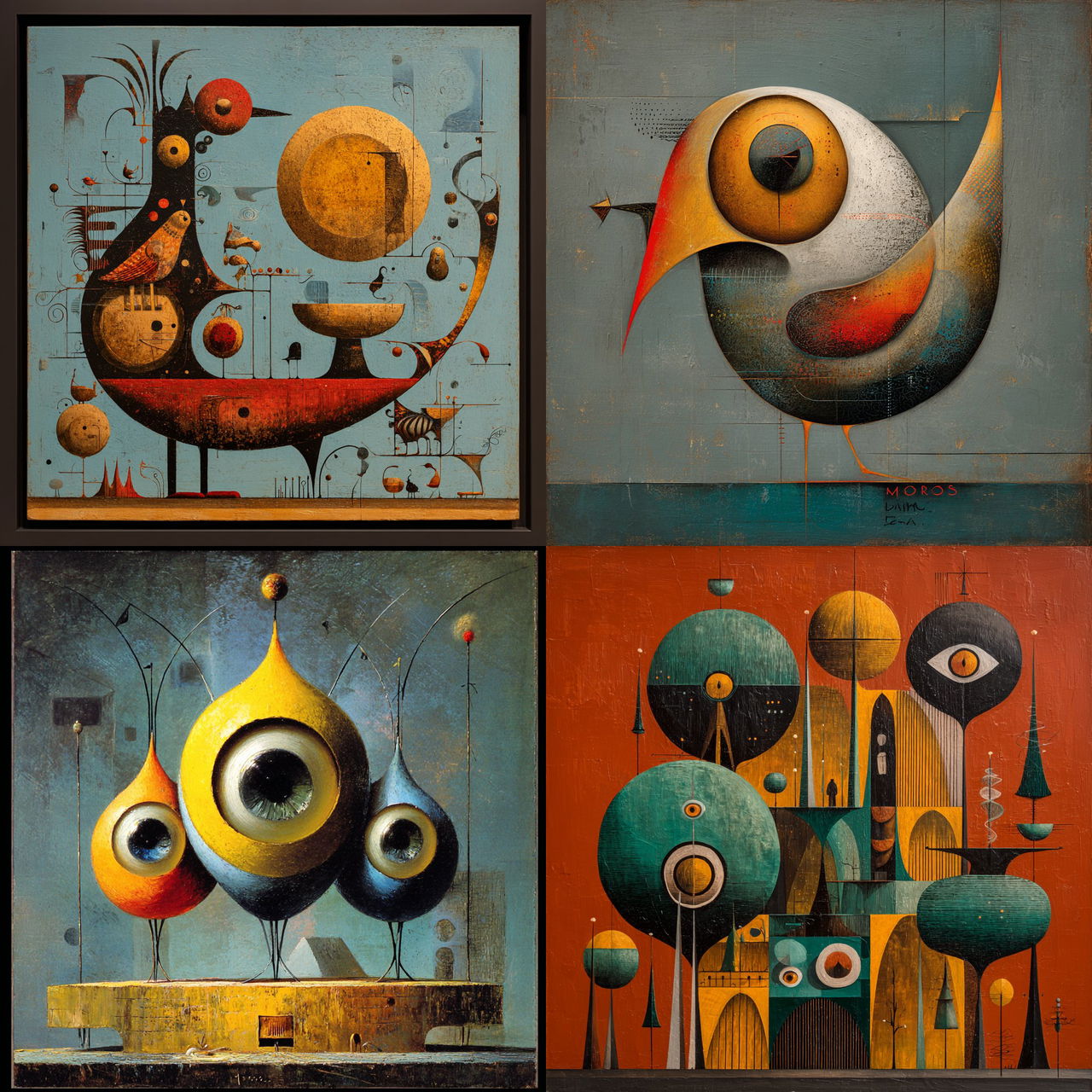 Desmond Morris style, Midjourney V7, render 1 of 4