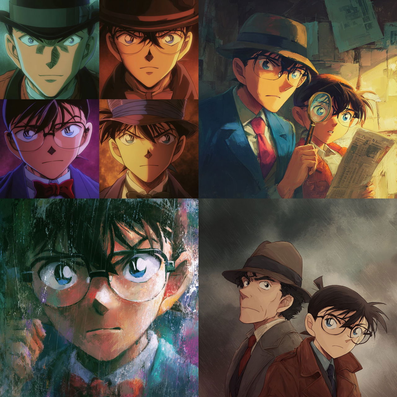 Detective Conan style, Midjourney V7, render 1 of 4