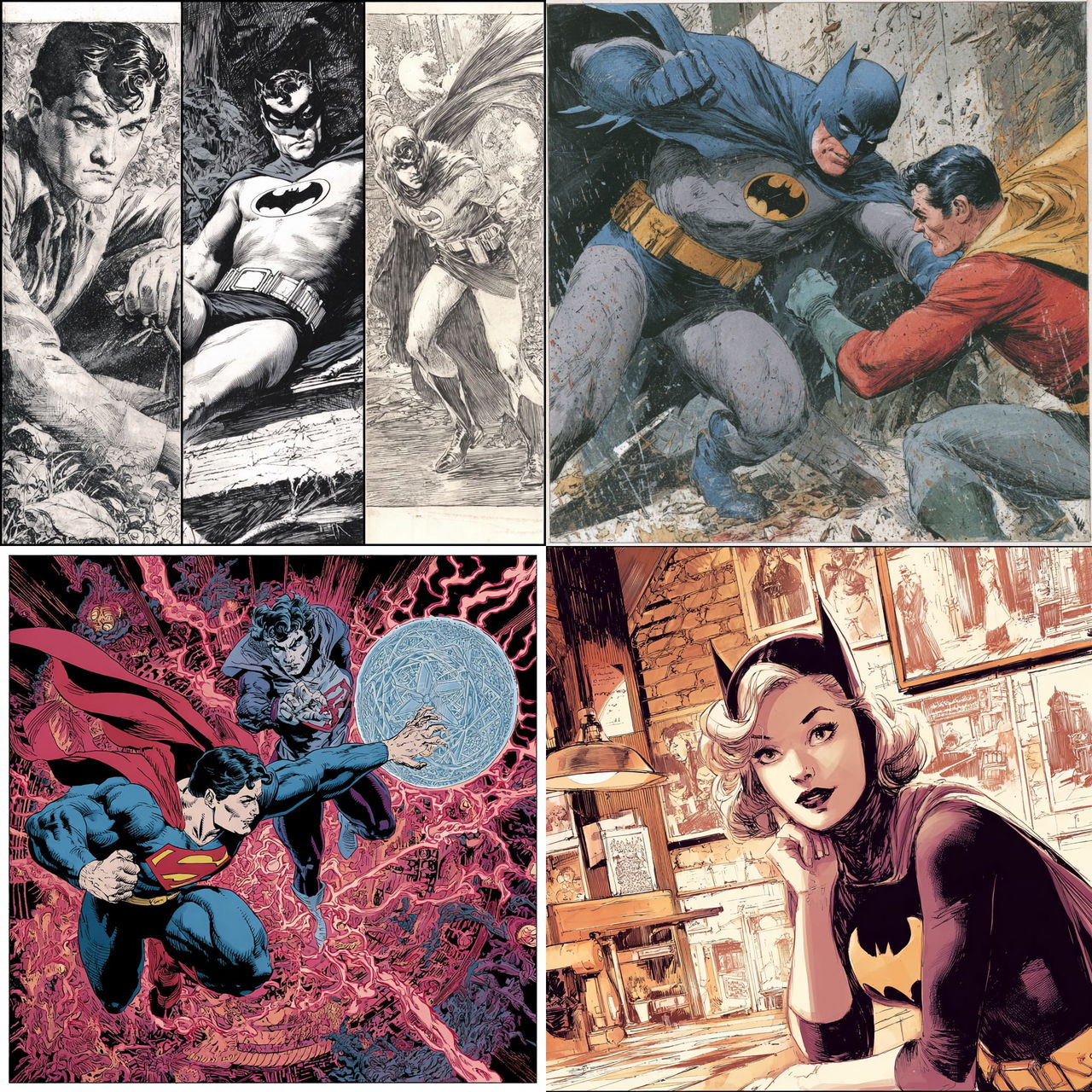 Dick Giordano style, Midjourney V7, render 1 of 4