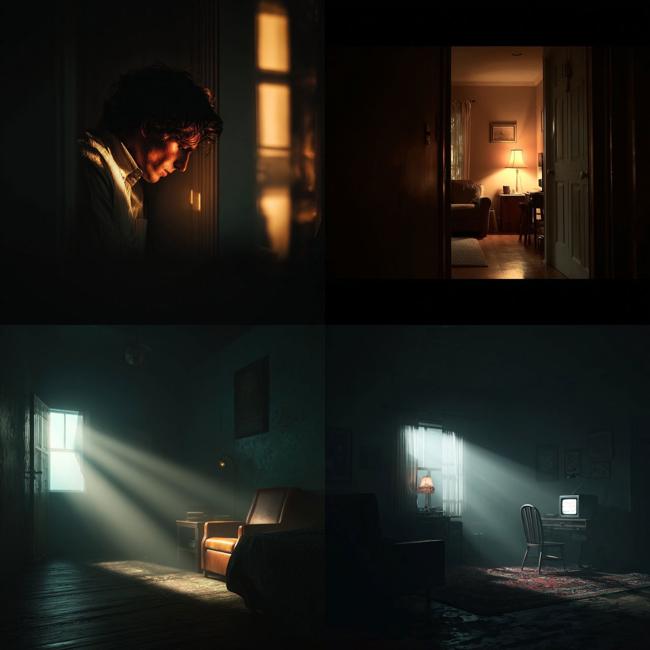 Dim lighting style, Midjourney V7, render 1 of 4