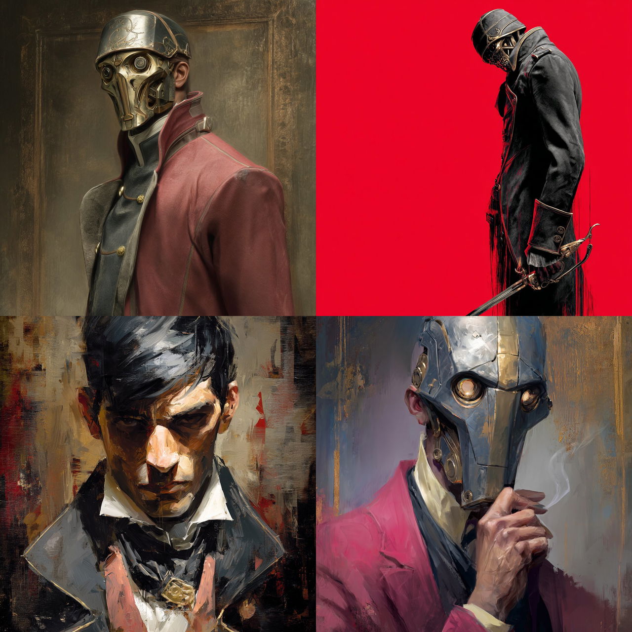 Dishonored style, Midjourney V7, render 1 of 4