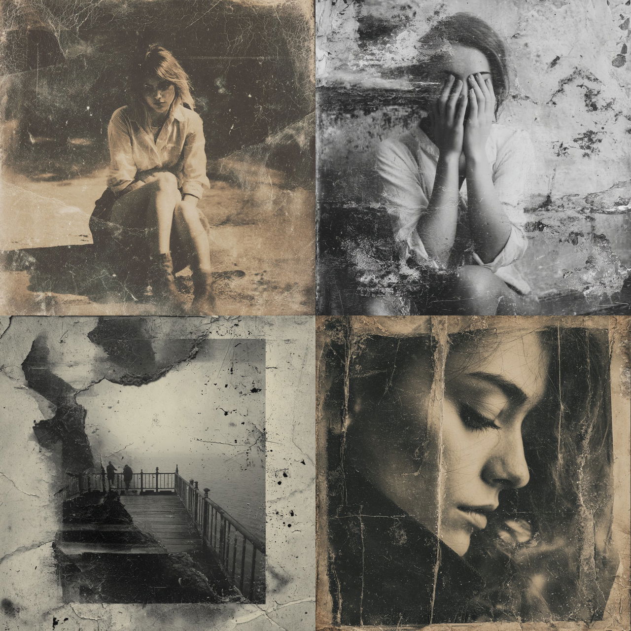 Distressed Photo style, Midjourney V7, render 1 of 4