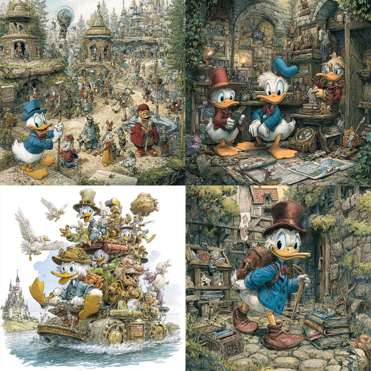 Don Rosa style, Midjourney V7, render 1 of 4